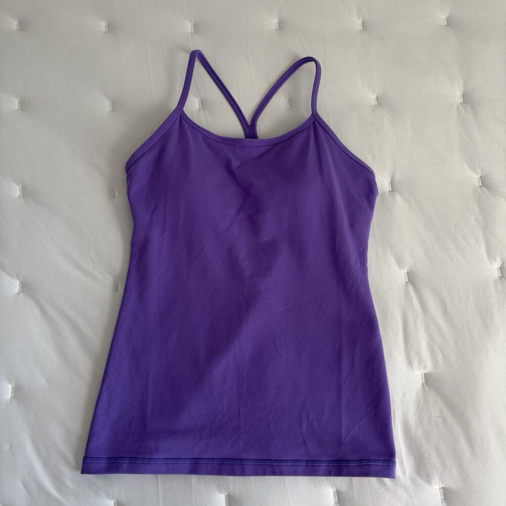 Lululemon Power Y Racerback Tank Top Purple Size 6, Built-In Bra, Sports, Gym